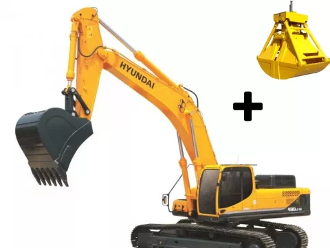 Гусеничный экскаватор Hyundai R480LC-9S с грейфером