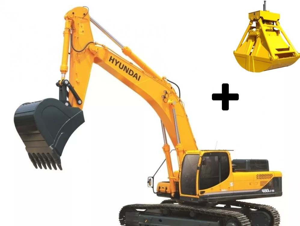 Гусеничный экскаватор Hyundai R480LC-9S с грейфером