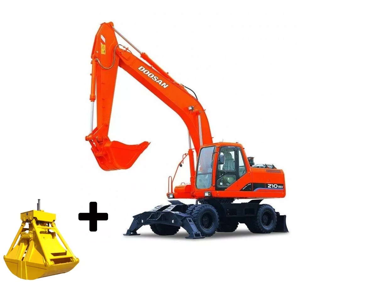 Колесный экскаватор DOOSAN S210W-V с грейфером